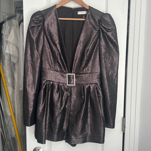 Ramy Brook Brooke metallic belted romper - Picture 5 of 16